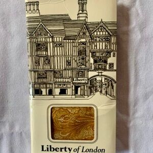 Vintage Liberty of London All Silk Scarf Gold Paisley Print with Original Box
